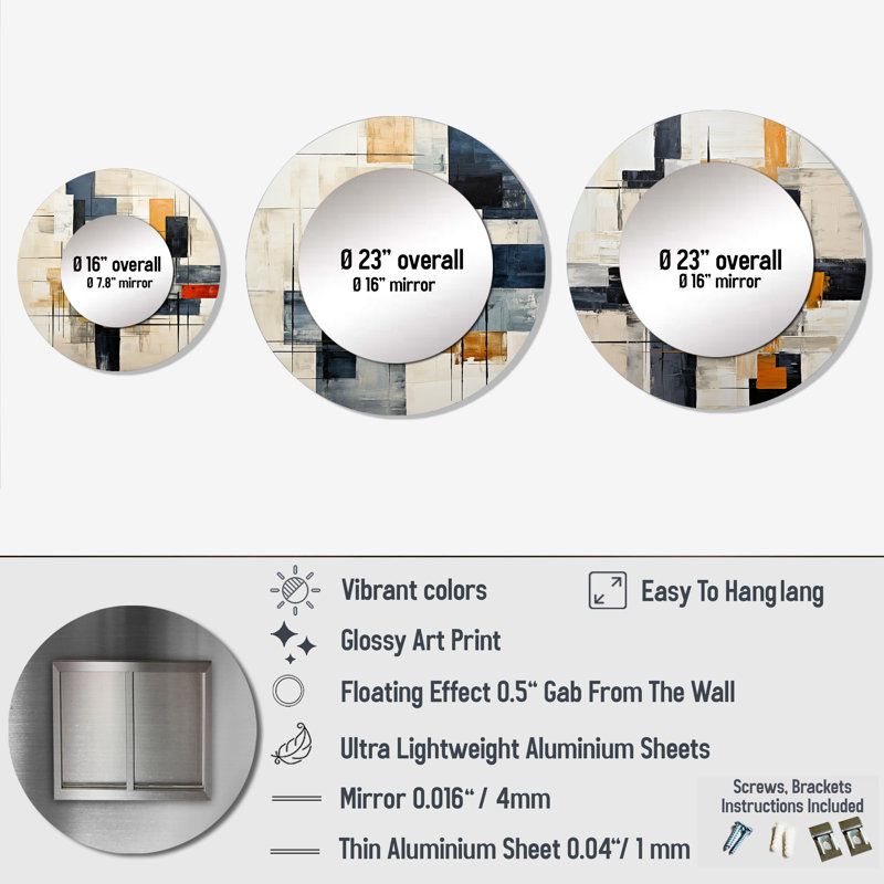 Vojin Metal Round Mirror