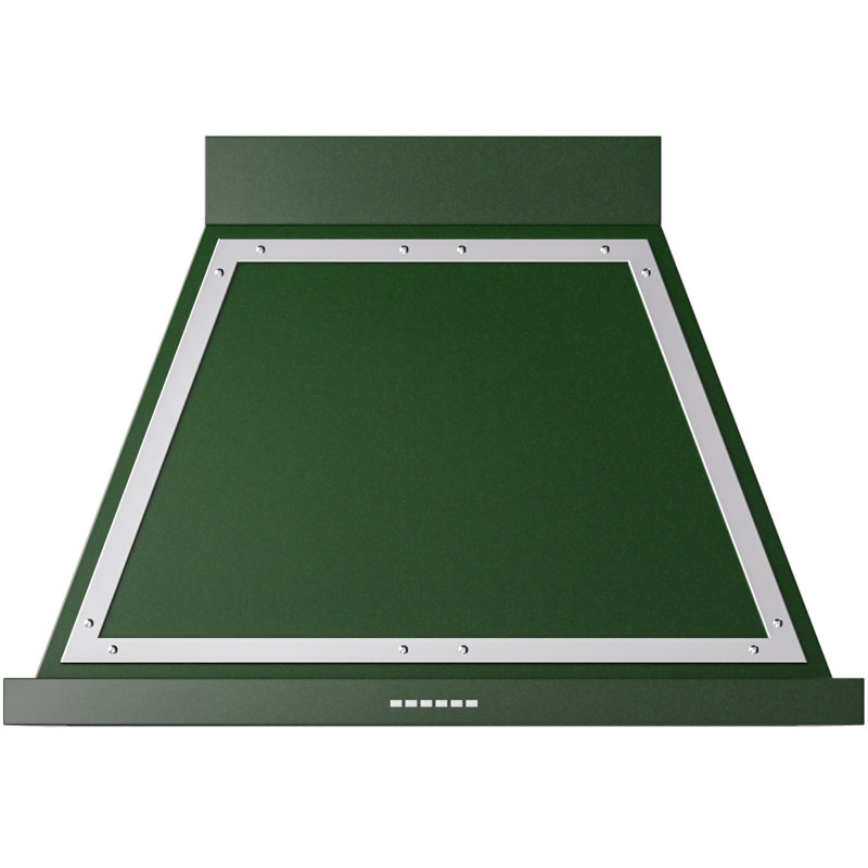 ILVE 36" Nostalgie II Noblesse 600 CFM Ducted Wall Mount Range Hood, Emerald Green/Chrome