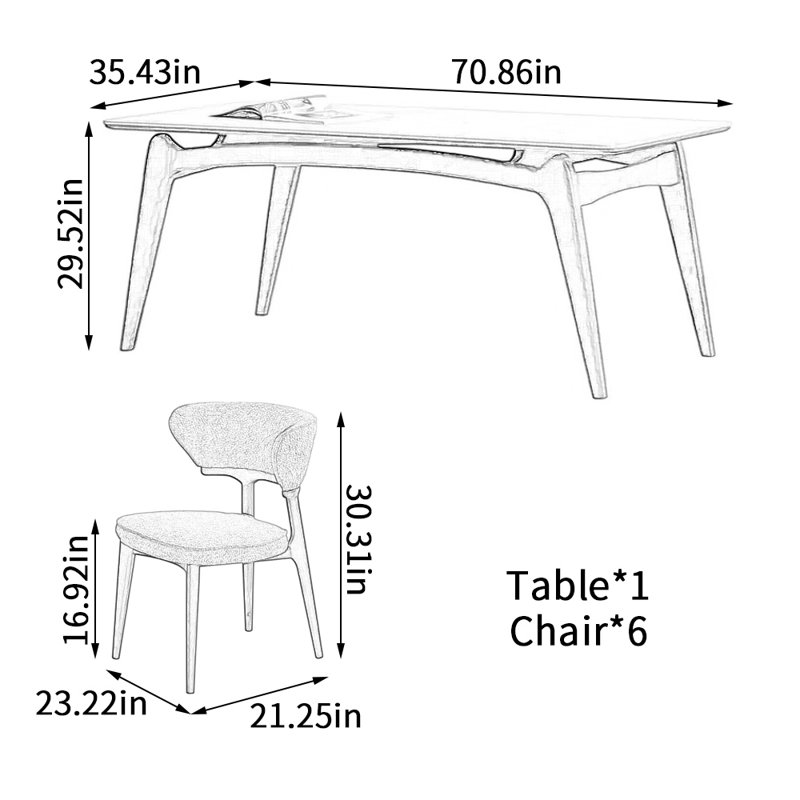 Ensemble de table de salle à manger Modern Creative