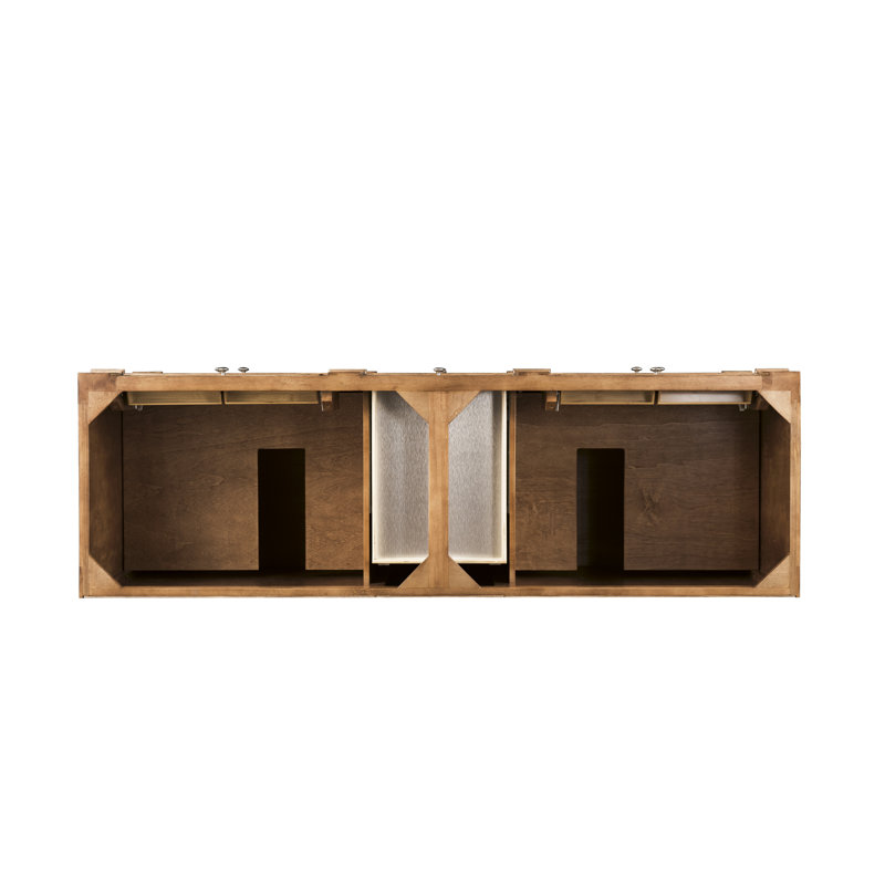 Bristol 72'' W Double Bathroom Vanity Base, Saddle Brown