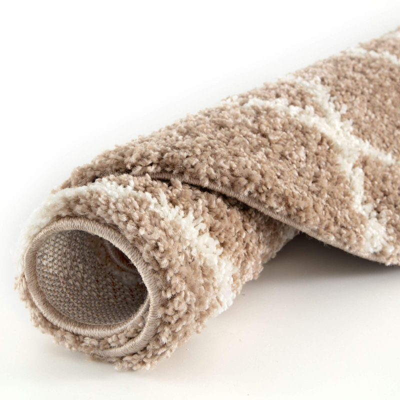 Myshaggy Collection Rugs Moroccan Design in Beige, Rectangle 180 x 270 cm