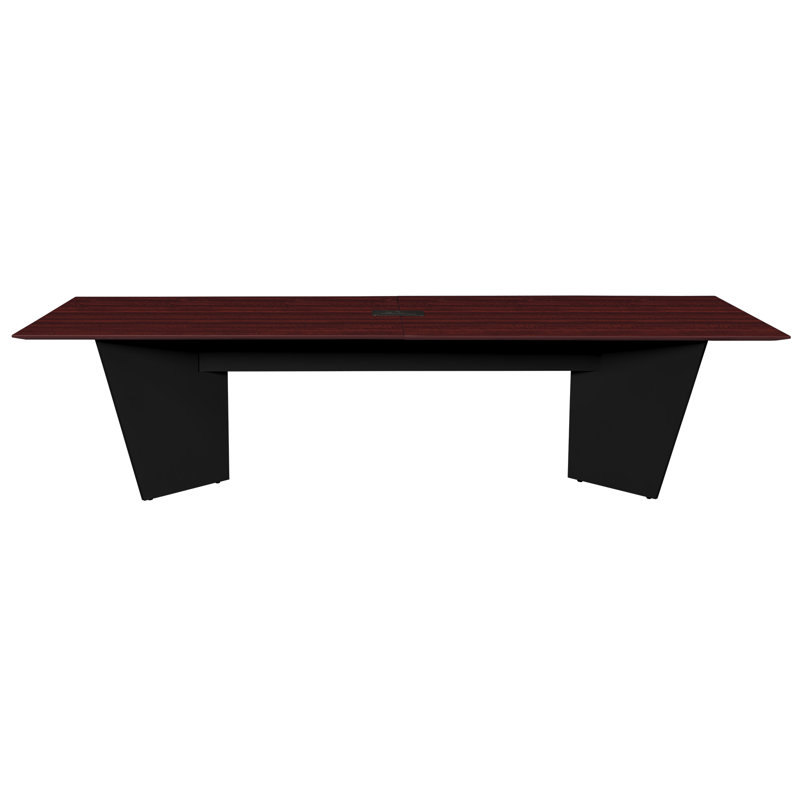 Table de conférence Array avec œillets de puissance, H 29 po x L 120 po x l 48 po, Acajou / Noir
