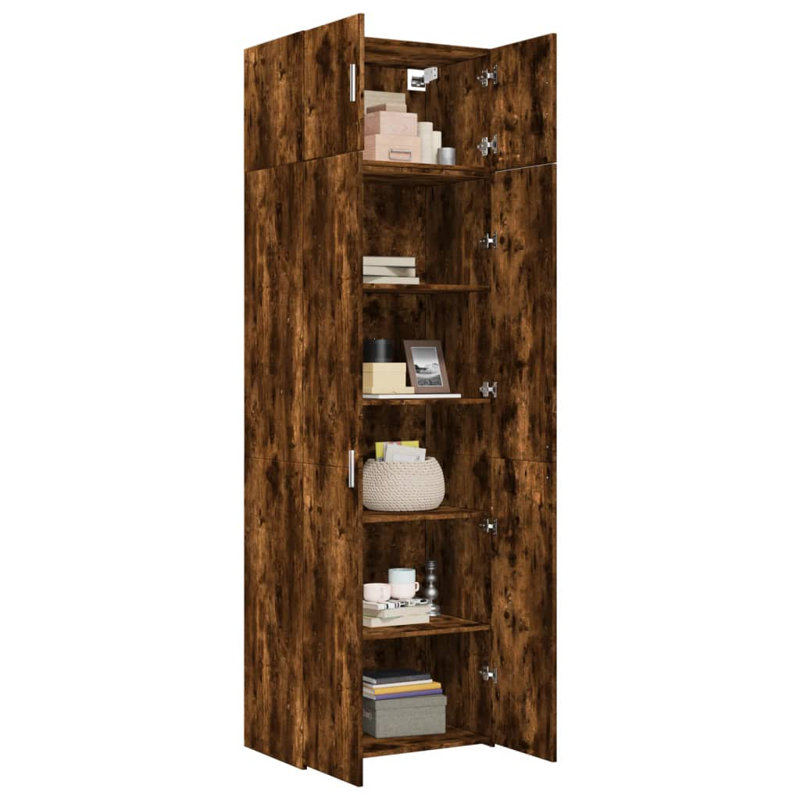Storage Cabinet 70X42.5X225 Cm Engineered Wood, Smoked Oak