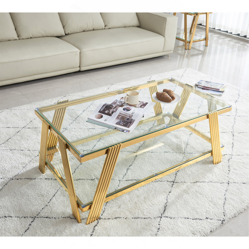 Table basse 47 po, Doré