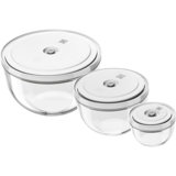 ZWILLING Fresh & Save BOWLS 3-Pc Glass Vacuum Bowl Set
