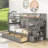 Dkwon Kids Twin Over Twin Bunk Bed with Drawers-1304280888