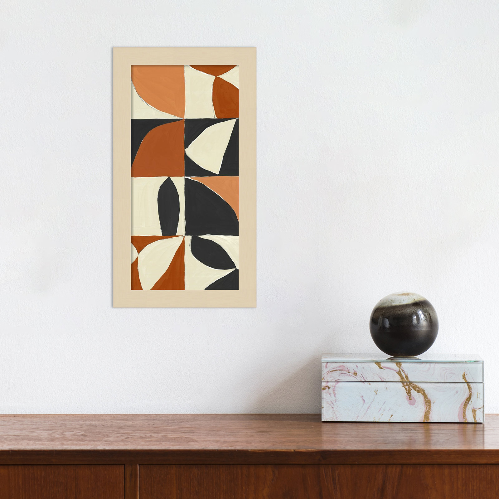 Tulia "Mayan Pattern I" Print by Isabelle Z, 13" H x 7" W x 1" D, Brown