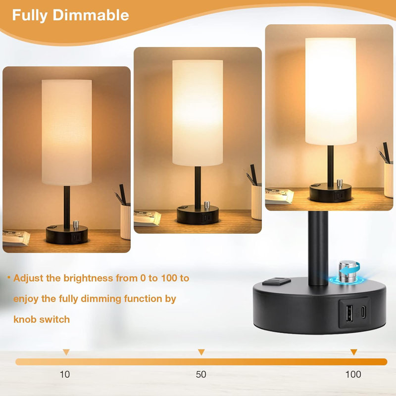 Milimir USB Table Lamp, White