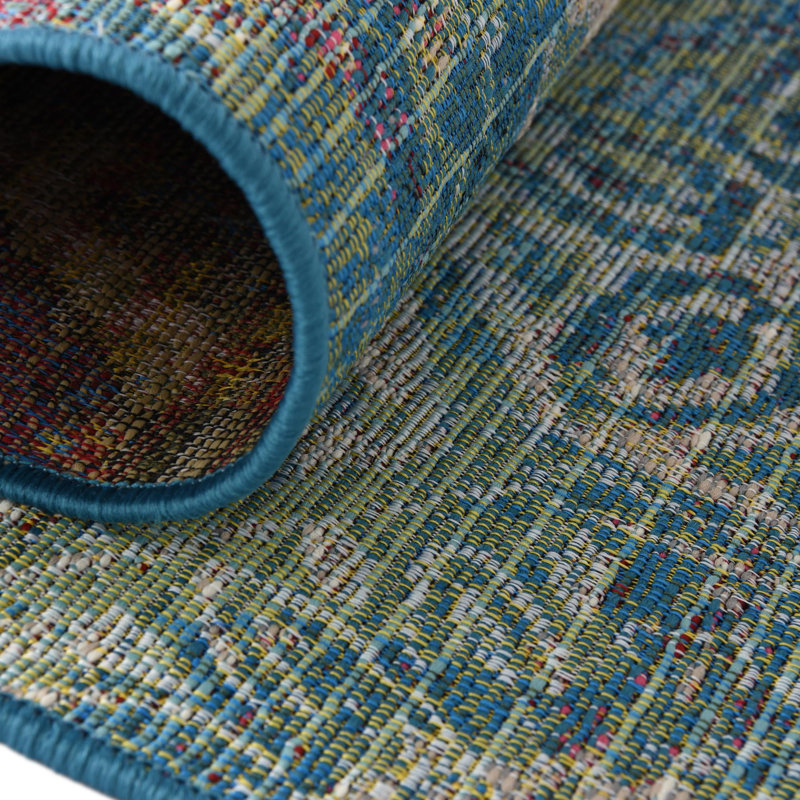 Tapis d'extérieur moderne Multi_Unique Loom, Rond 6 pi 1 po