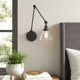 Catalina Single Light Glass Dimmable Plug-in Swing Arm Sconce