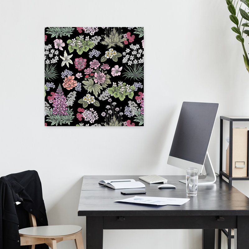 Art contemporain Art floral printanier, H 18 po x l 18 po
