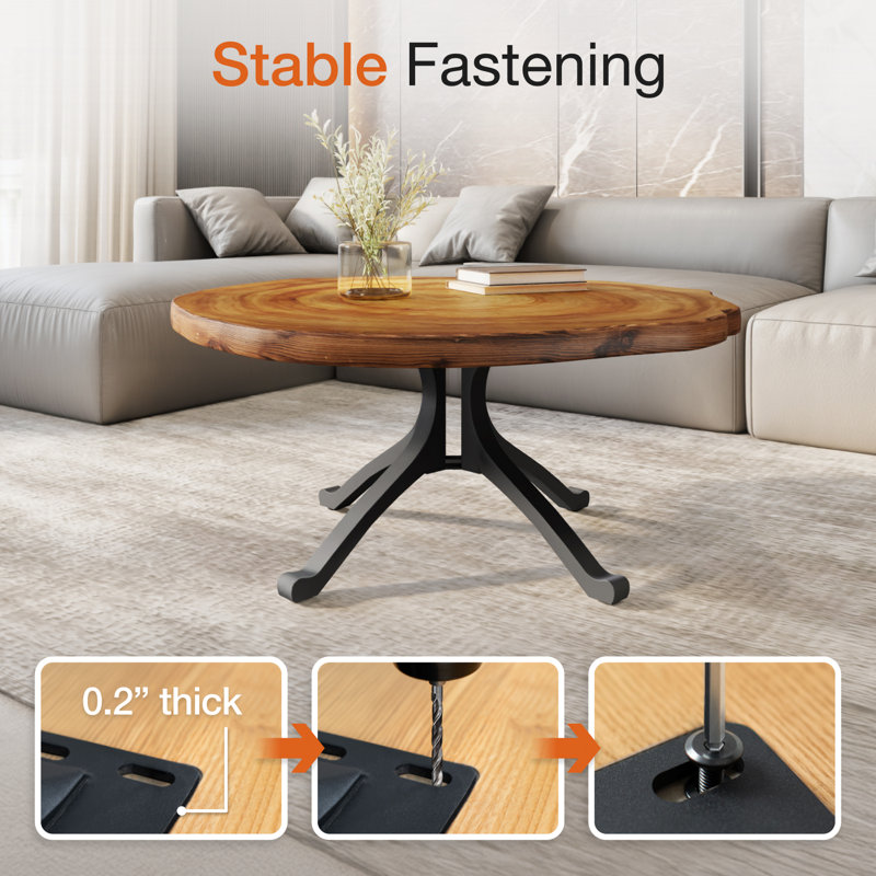Wishbone Metal Coffee Table Base, 16" H x 30" L x 3" W