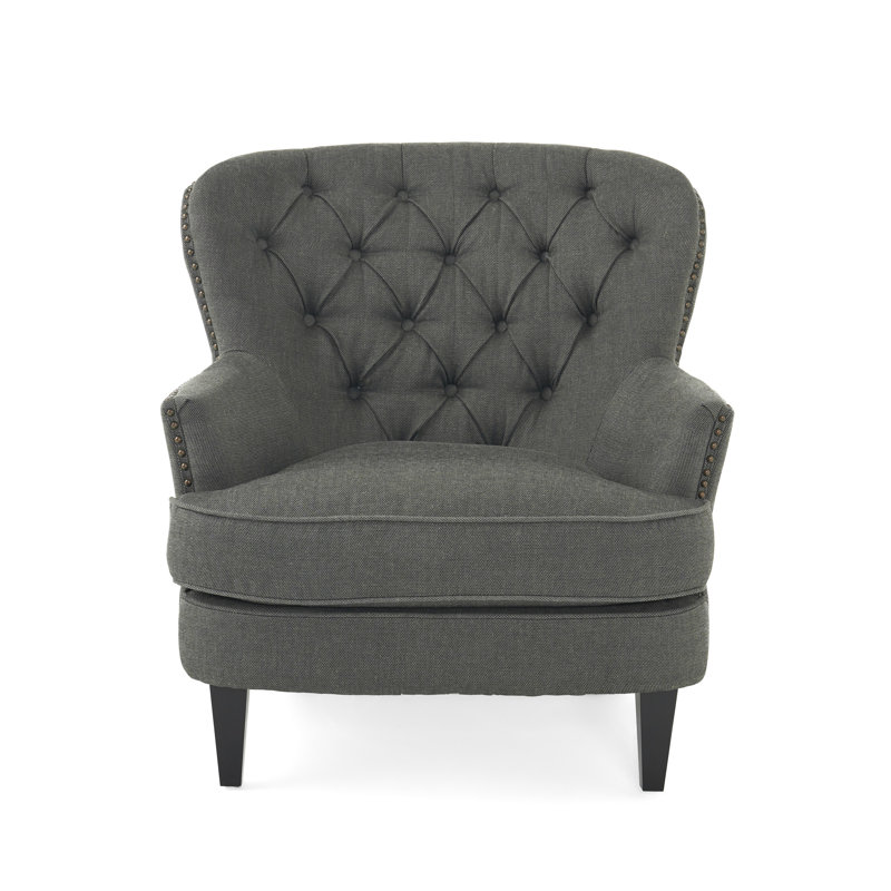 Parmelee Upholstered Accent Chair, Gray Polyester
