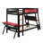 Dual-Station Gaming Bunk Frame Featuring Integrated Desks, Power Ports, And Customizable Pegboard Panels-2098871121