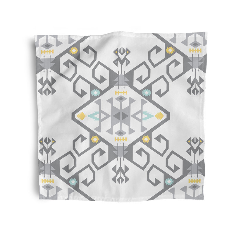 Alfreda Polyester Geometric Square Napkin, Azure