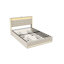 UK&EU Size Smart Linen Bed Frame with App-Controlled LED Lights, Upholstered Storage Bed with 4 Drawers & USB Charging Station, Grey & Beige-466897635-466897645
