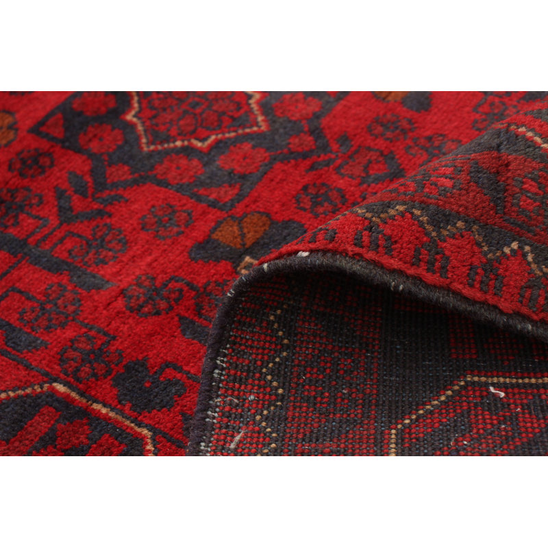 Tapis de zone en laine rouge 5 pi 10 po x 7 pi 8 po à la main one-of-kind-noué la 2010s esari turque Allaina