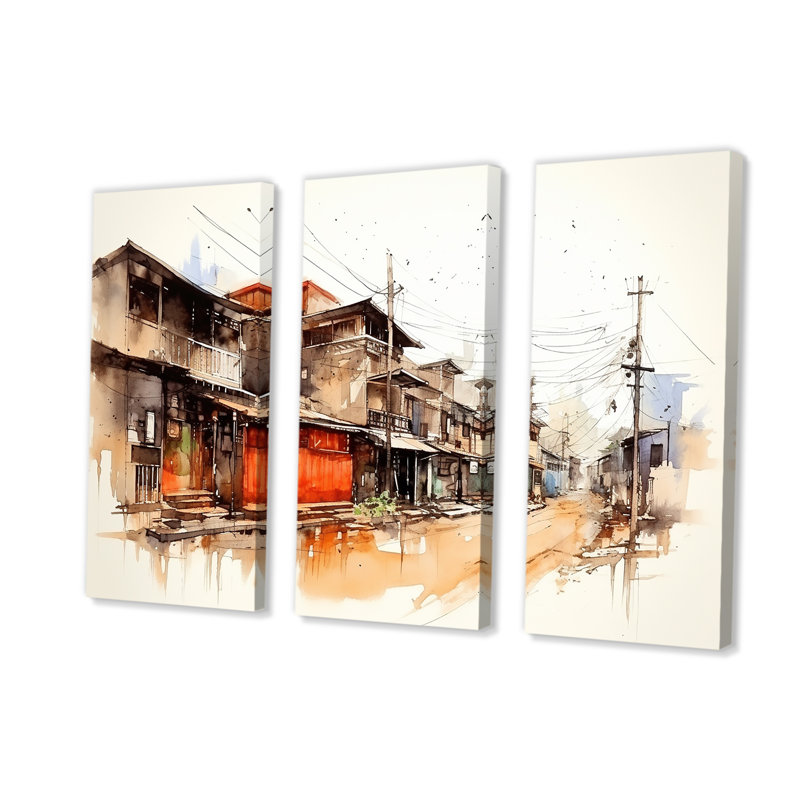 Art urbain, sérénité urbaine en Chine, Toile tendue, H 32 po x l 48 po