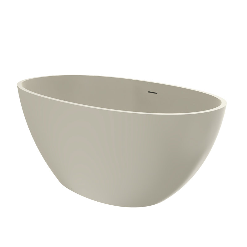 55 Inch Freestanding Solid Surface Bathtub, Matte Finish, Oval Shape, Comfortable Soaking For Family And Hotel 55*30.7*22 Surface, Ergonomic Design, Suitable Bathrooms