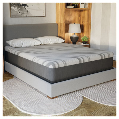 Matelas en mousse viscoélastique imprégnée de gel Diamond Pro, 12 po, taille moyenne, housse grise, fabriqué aux États-Unis, certifié CertiPUR-US et GREENGUARD Gold