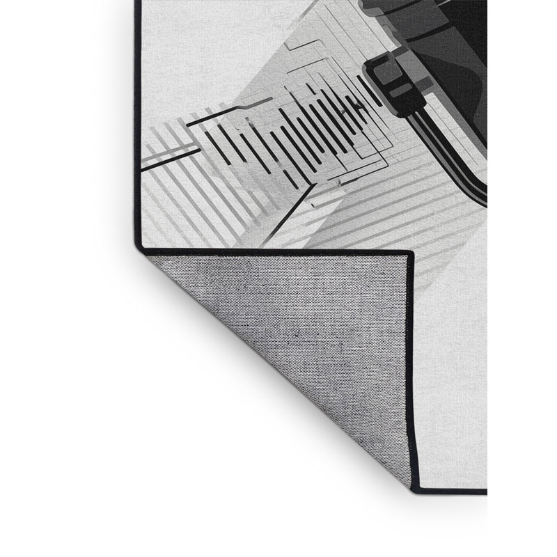 Tapis géométrique moderne à motif de banderoles lavables à la machine Osnat, 2 x 5