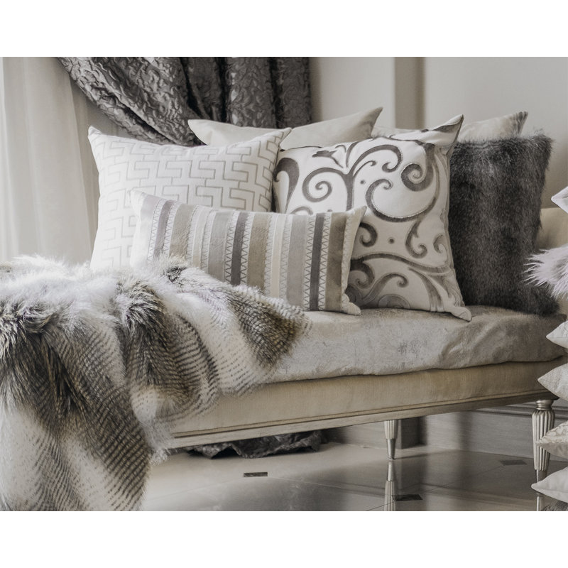 Jubilee Floral Throw Pillow, Driftwood, Square 22"