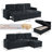 87" Sectional Sofa, L shaped Couch With Storage Chaise & Built-in USB ports-1336175317
