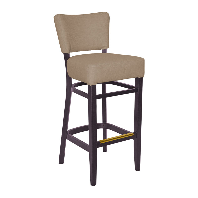 Tabouret de bar Madison, Acajou foncé, Taupe
