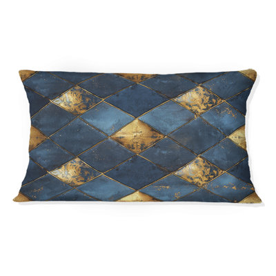 Coussin lombaire transitionnel bleu et doré