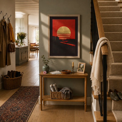 Industrial Sunset Geometric - Framed Print