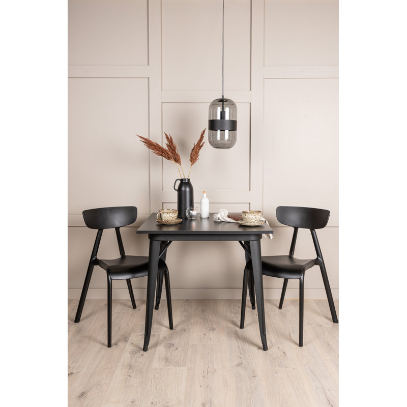 Watson 2 - Person Dining Set, Black, Black