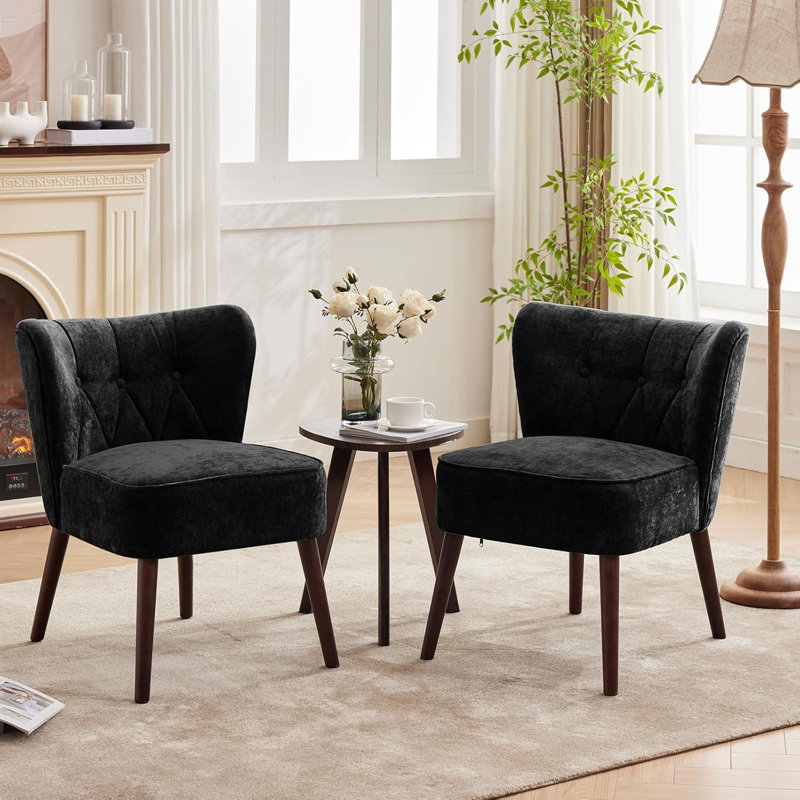 Upholstered Accent Chair, Black