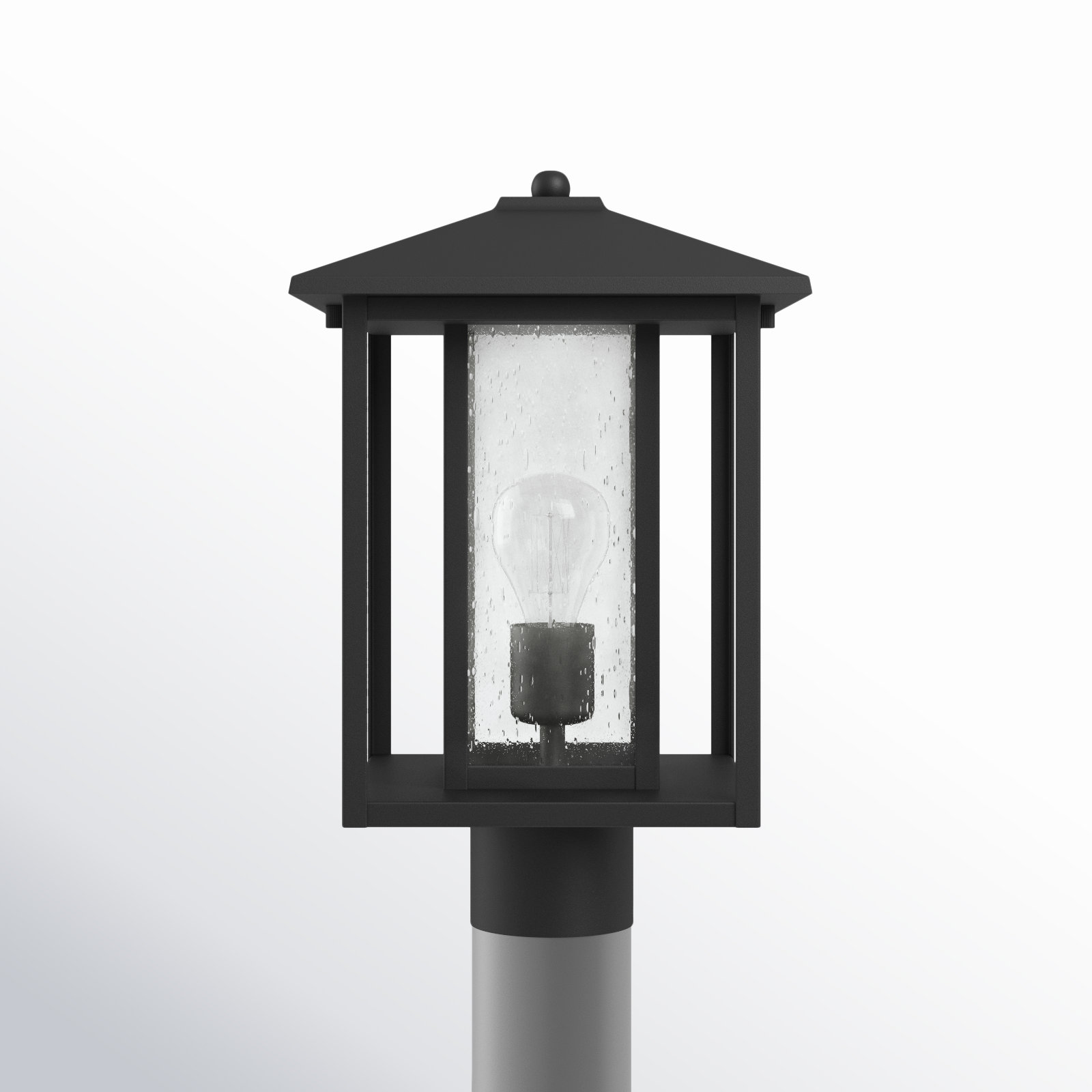 Vermont Seeded Outdoor Lantern Head, Black