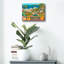 «Verdant Terrace Embrace Coastal Metropolis» par Doron David, art mural en verre acrylique, 16 po x 12 po