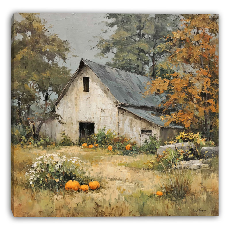 «Weathered Barn in Autumn», art mural sur toile tendue