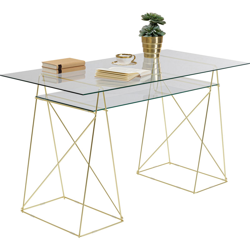 Table Polar 8mm Tempered Glass, Transparent/Gold
