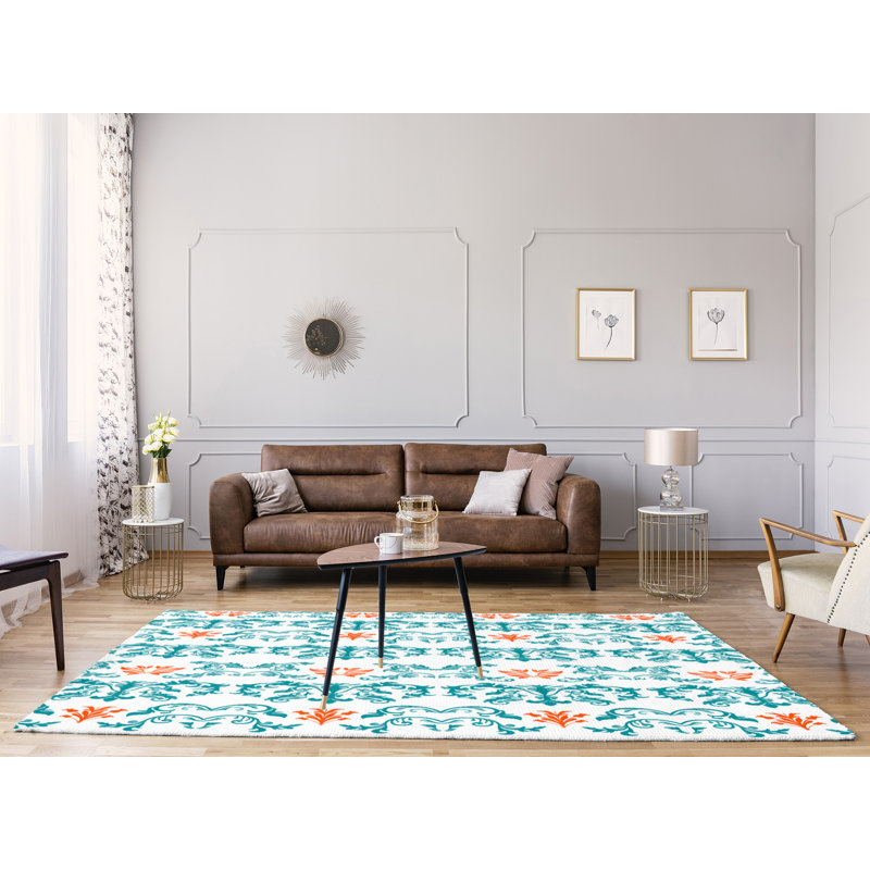 Damask Indoor Rug, Rectangle 9' x 12'