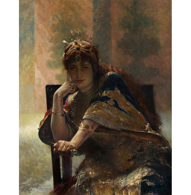 «Orientalin» par Édouard Frederic Richter - art mural sur toile tendue, H 40 po x l 28 po