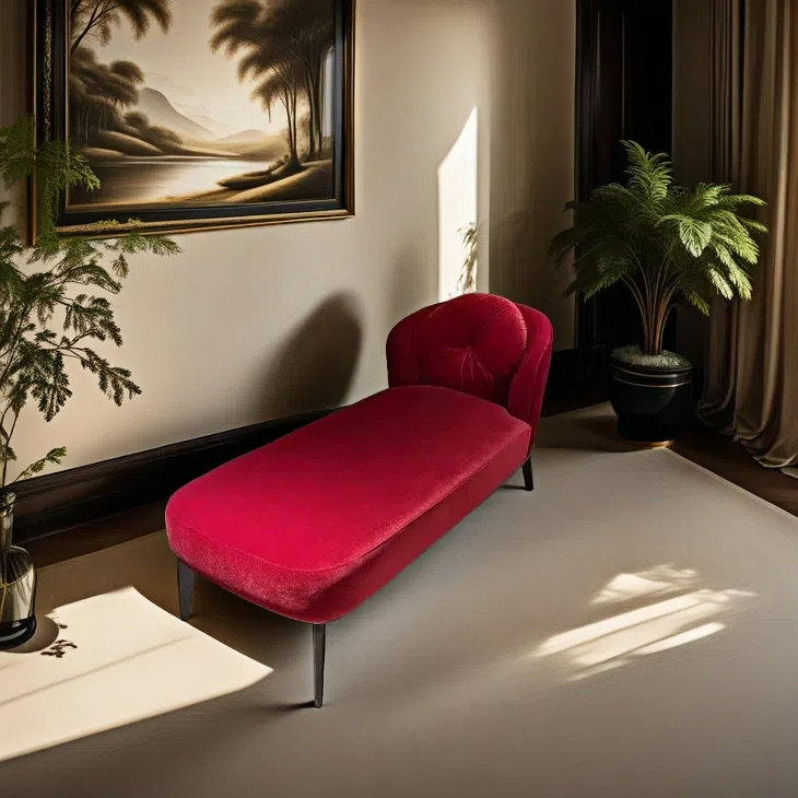 Chaise longue simple et moderne en flanelle