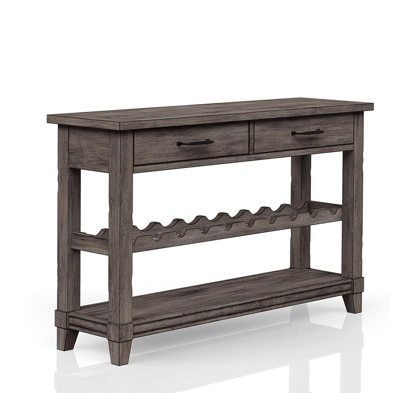 Console Table W/ Wine Bottle Storage & Storage Drawers