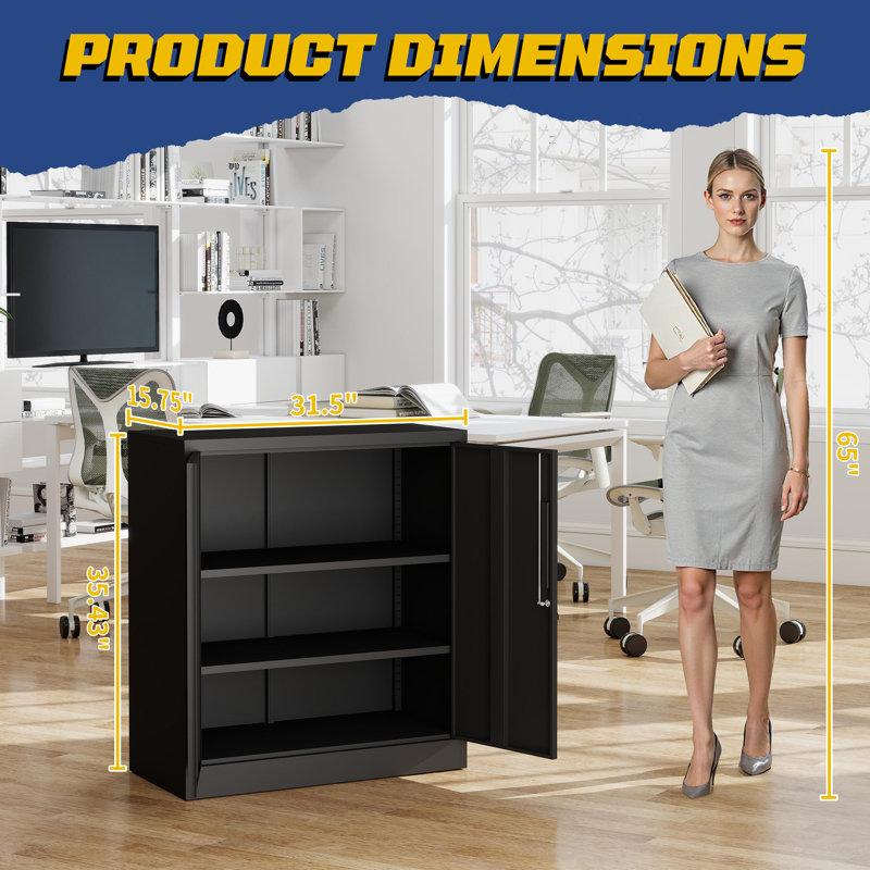 Armoire de rangement en métal robuste avec serrure - étagère de garage noire
