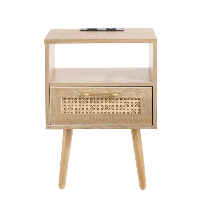 Amirea 40cm W Manufactured Wood Bedside Table