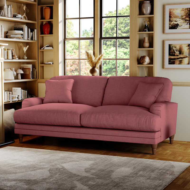 Adaku 3 Seater Sofa , Plum, Burnished Beech