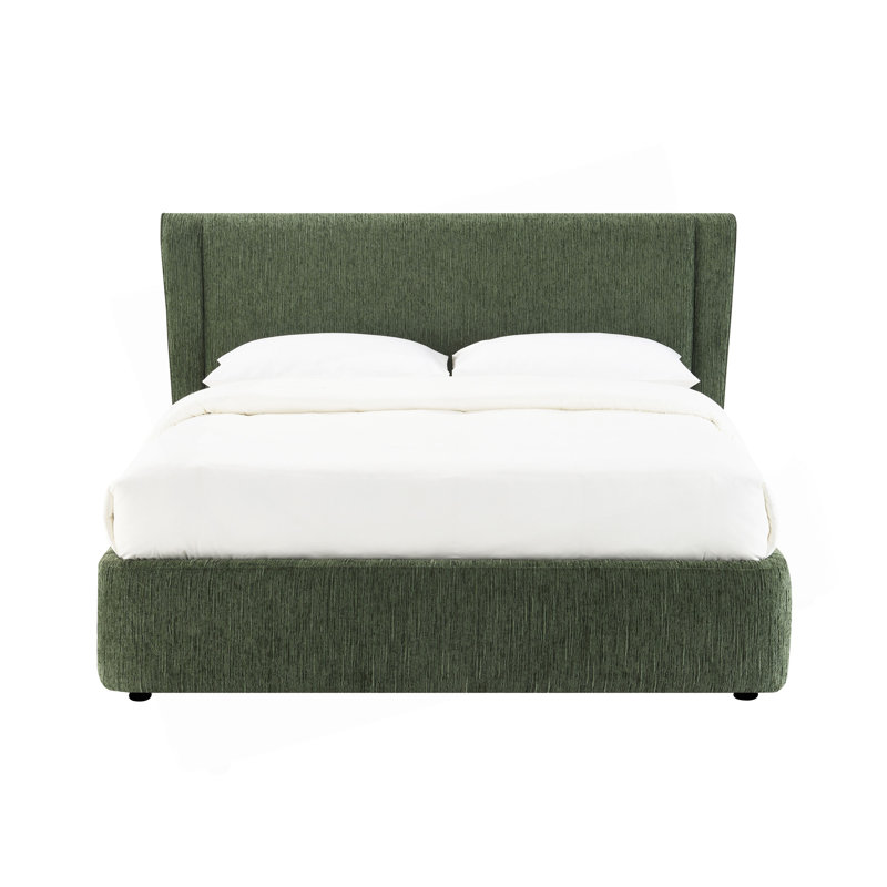 Lit double en chenille vert foncé Cheryl (aucun outil requis)
