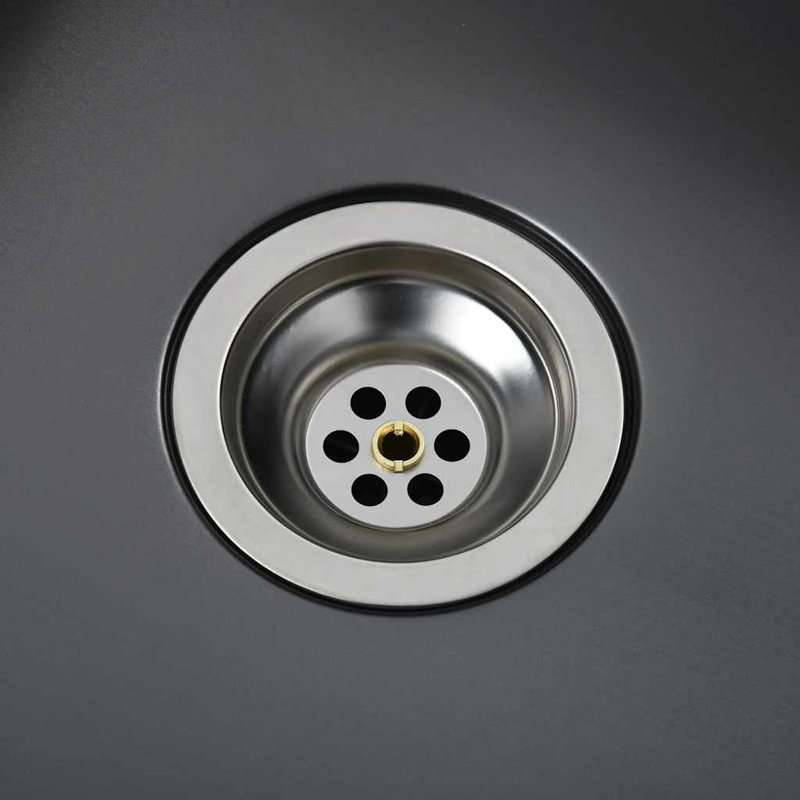 vidaXL Kitchen Sink with Strainer, Stainless Steel Top-Mount Sink, Fast Drainage, Anti-Corrosion, Black, 13.4" W x 17.3" L