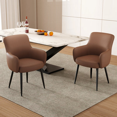 Modern Textured Faux Leather Dining Chair