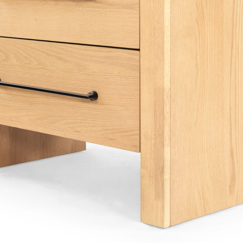Katrina Wood 2 Drawer Nightstand, Natural