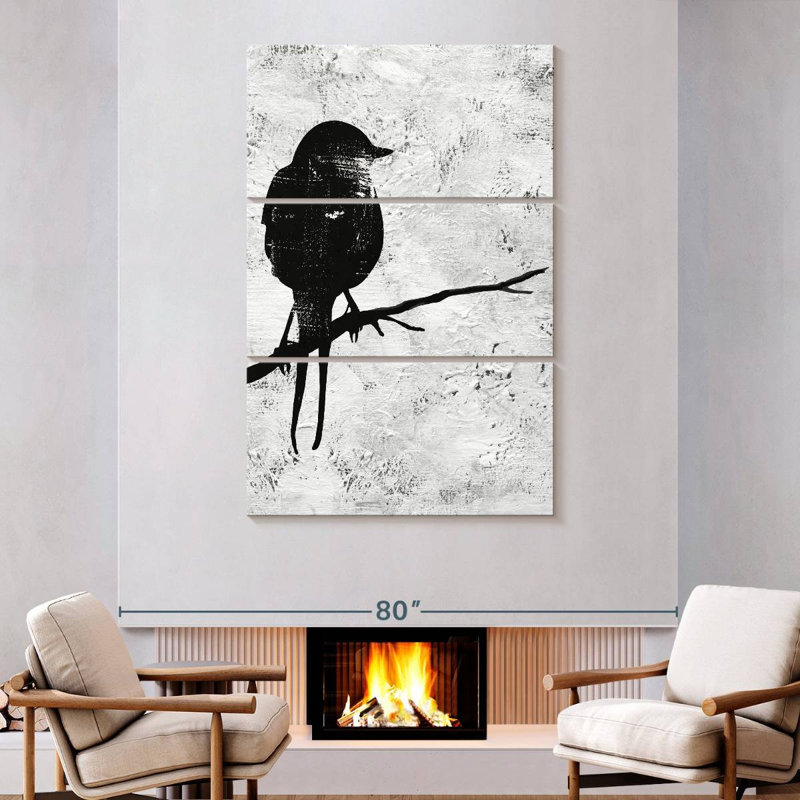 Brampt Night Bird Silhouette I, 74" H x 48" W