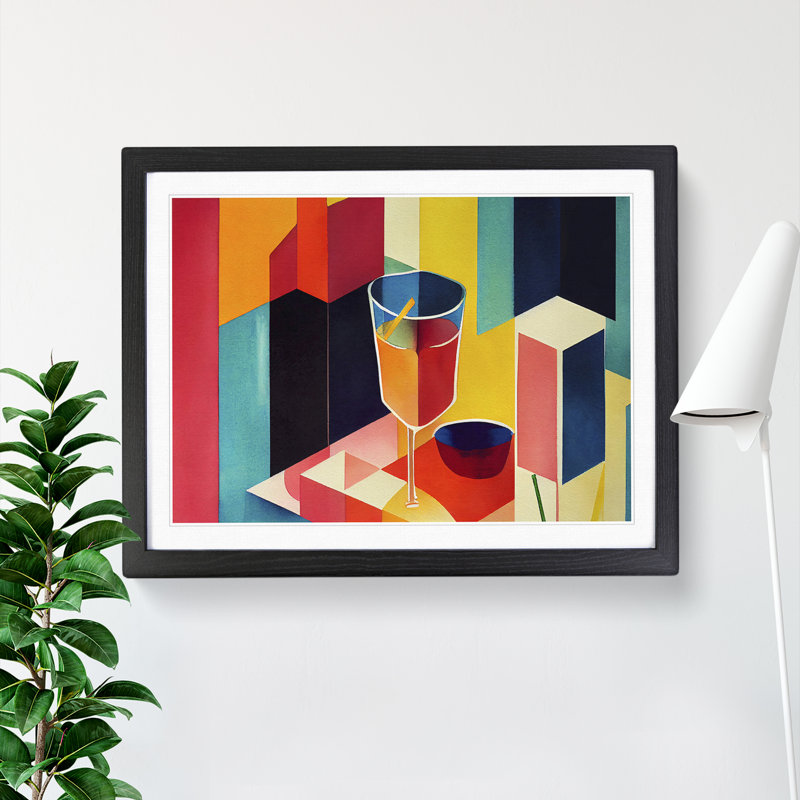 Watercolour Cocktail Painting Vol.1 Abstract - Single Picture Frame Print, Black, 25cm H x 34cm W x 2cm D
