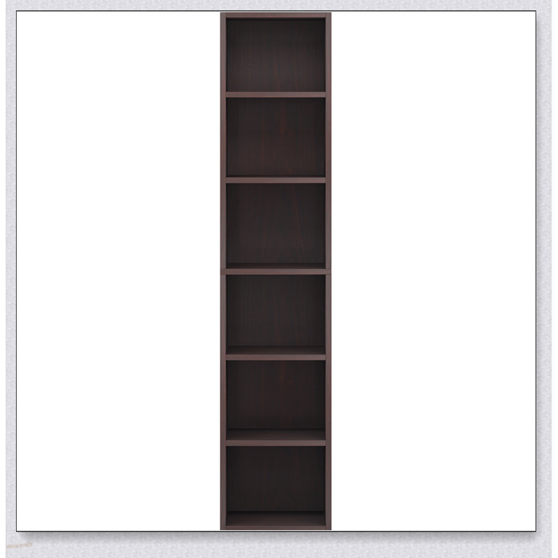 Bibliothèque d'angle étroite à 6 niveaux pour un rangement vertical maximisé dans les salons, les bureaux et les chambres